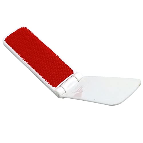 GARASANI 3 Pack Portable and Foldable Plastic Fold Clothing Dust Brush Pet Hair Remover Manual Sofa Bed Dry Cleaning Fabric Fluff Lint Cleaning Tool (White) - color: White