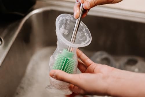 Haakaa Silicone Cleaning Brush – Household Cleaning Brushes for Bottles and Crevices – Food-Grade Silicone: Dishwasher Safe - color: Brush-lime