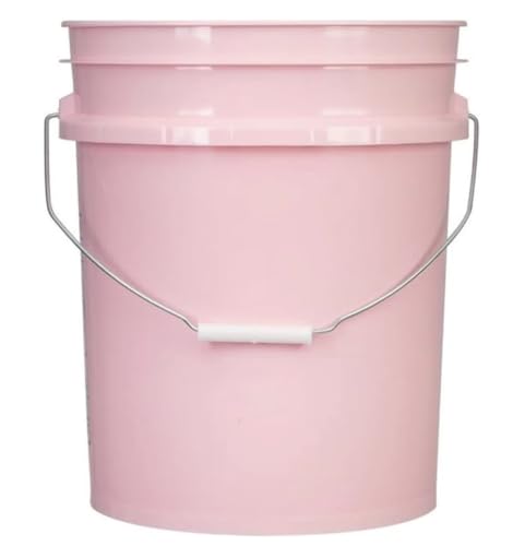 House Naturals 5 Gallon Premium HPDE Plastic Bucket - Made in USA Food Grade Storage Container, BPA Free All Purpose Pail (4, Pink) - color: Pink