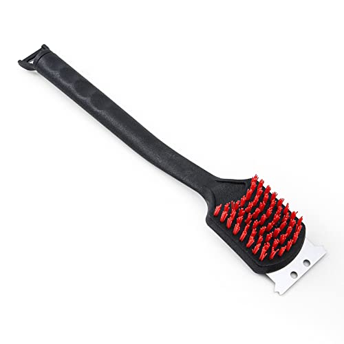 Kingsford Grill Cleaning Brush with Nylon Bristles and Scraper, Heavy Duty BBQ Grill Cleaner Tool with Rubber Handle and Bottle Opener, Outdoor Grill Brush for Cooled Grates, 17 Inch - style: Grill Brush