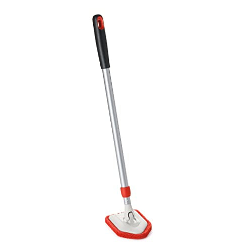 OXO Good Grips Extendable Shower, Tub and Tile Scrubber – 42 in, Versatile Cleaning Supplies, Non-Scratch Shower Cleaner with Adjustable Handle