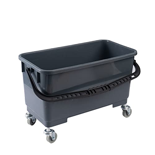 Matthew Cleaning Microfiber Finish Bucket with Sieve,Press Wring Mop Bucket for Microfiber Flat Mops, Mop Bucket with Non-Marking Casters Wheels Gary - color: 25 Quarts Bucket(gray)