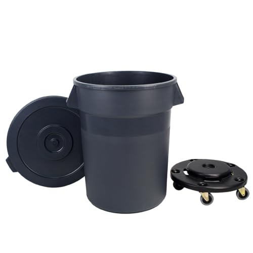 32 Gallon Outdoor Trash Can with lid and Wheels, Outdoor Waste Bin with Secure Snap Lid and Ergonomic Handles, Making it Perfect for Managing Waste in backyards, garages, or Other Large Spaces - color: 1pack