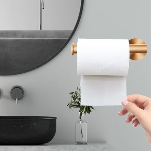 Brushed Gold Bathroom Hardware Set, Towel Ring & Toilet Paper Holder, Stainless Steel SUS304, Hand Towel Hanger & Toilet Roll Holder, Sturdy Bathroom Accessories for Home or Kitchen - color: Brushed Gold