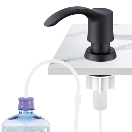 GAGALIFE Kitchen Sink Soap Dispenser - Sink Soap Dispenser Pump with 40" Silicone Soap Dispenser Extension Soap Tube (Matte Black), Say Goodbye to Frequent Refills G080-1B - color: Matte Black, size: with Hose