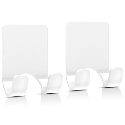 VIS'V Shower Wall Adhesive Razor Holder for His and Hers, White, 2 Pcs | Metal Material, Compact Design, Peel and Stick, Fit for Smooth Flat Surfaces - color: White