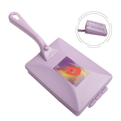 Handheld Carpet Cleaning Brush with Dual Sweeper Rollers for Crumbs and Dust on Sofa, Bed, Table, and Rugs, Purple(purple) - color: Purple