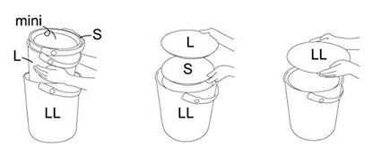 Yawata Kasei 233138 Omniutti Bucket with Lid, Luxe Gray, S 2.1 gal (8 L) sceltevie omnioutil Natural Luxe - color: Luxe Grey, style: Size S: 2.8 gal (