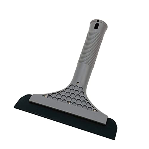 Super Flexible Silicone Squeegee, Auto Water Blade, Water Wiper, Shower Squeegee, 5.9'' Blade and 7.5'' Long Handle, for Car Windshield, Window, Mirror, Glass Door, Grey Black - color: Grey Black