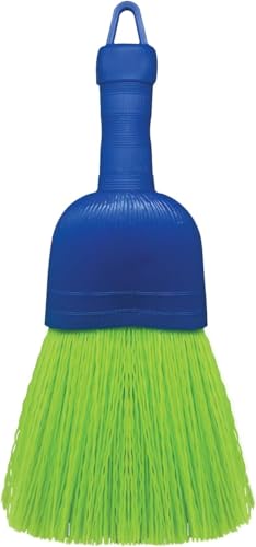 Poly Fiber Mini Broom Whisk Handheld Brush Head with Hang Hole for Outdoor Car Porch Debris Dust Dirt Driveways Sidewalks (1)