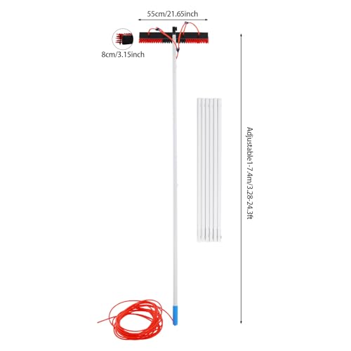 24.3ft Water Fed Pole Kit Solar Panel Cleaning Brush, Adjustable Window Cleaning Poles with 22in Water Fed Cleaning Brush, Solar Panel Cleaning Pole Outdoor Window Washing Equipment - size: 24.3Ft, 22in Brush