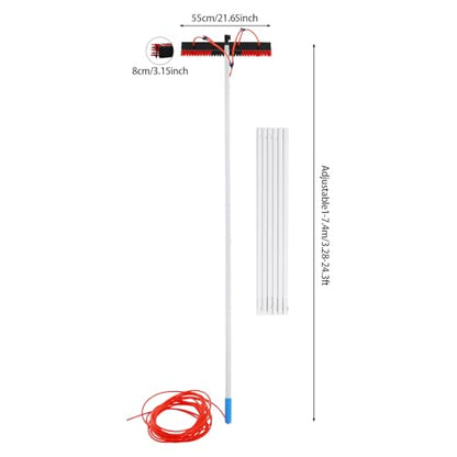 24.3ft Water Fed Pole Kit Solar Panel Cleaning Brush, Adjustable Window Cleaning Poles with 22in Water Fed Cleaning Brush, Solar Panel Cleaning Pole Outdoor Window Washing Equipment - size: 24.3Ft, 22in Brush
