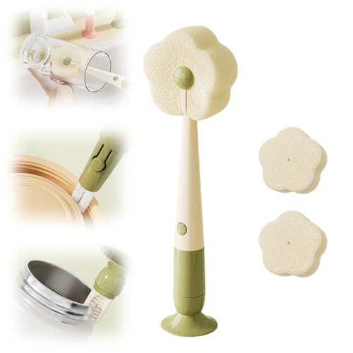 360° Flexible Silicone Bottle Brush with Long Handle, 2026 New Soft Bristle Cup Cleaner Brush, Flexible Water Bottle Cleaning Brush for Narrow Neck Bottles, Water Bottles, Baby Bottles (Green) - color: Green