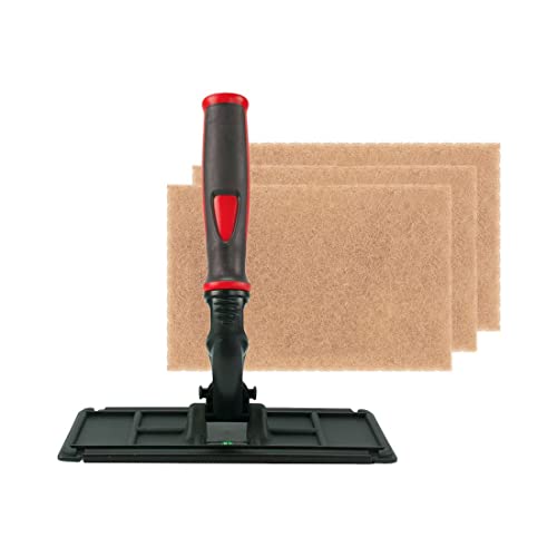 XERO Red Techno Pad Window Cleaning Kit with Walnut Scrub Pads - color: Red