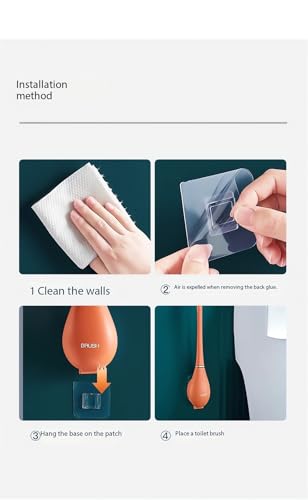 Modern Flexible Silicone Toilet Caspa for Home 2025 Silicone Toilet Wand Bowl Brush and Holder Cleaning Set Wall Mounted Rubber Bathroom Toilet Scrubber Bowl Cleaner Brushes with Dispenser (Green) - color: Green