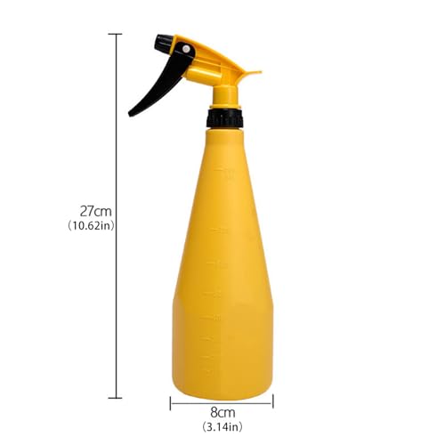YiZYiF 27oz Acid Resistant Spray Bottle – Adjustable Nozzle, Built-in Dilution Scale, Heavy Duty Plastic for Gardening Yellow One Size - color: Yellow