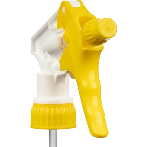 Comfort Axis Heavy Duty Universal Trigger Sprayer Replacement for 32 oz Sprayer Bottles, 9 1/4" Dip Tube, 28-400 Neck Finish - 6 Pack (Yellow) - color: Yellow