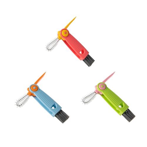 Chemimoso 3 in 1 Cup Lid Gap Cleaning Brush Set, Multifunctional Water Baby Bottle Cleaning Tools, Home Kitchen Crevice Cleaning Tools, 3Pcs