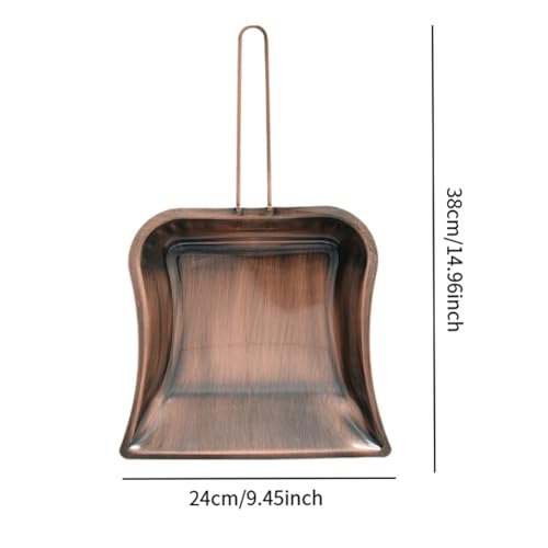 Copper Handheld Dustpan for Tabletop Cleaning, 9.45 x 14.96 in Compact Desk Dust Pan for Home, Bar, and Restaurant