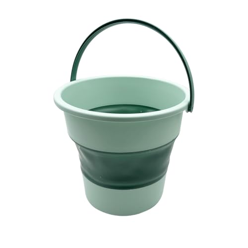 YoRise Collapsible Car Trash Can, 10L/2.6 Gallon Leakproof Plastic Auto Cleaning Bucket, Portable Vehicle Interior Garbage Organizer Accessories for Washing, Outdoor, Camping (Green) - color: Green