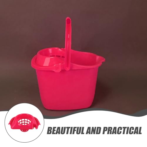 Ipetboom Mop Bucket Basket, 1pc Plastic Wringer Replacement Drain Basket for Mopping Cleaning Squeezing Drying Tool with Draining Holes Bucket Accessory, Red, 11.4x8.1x5.5in