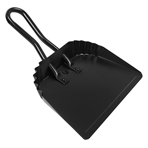 Heavy Duty Black Metal Dust Pan -Handheld Dustpan with Handle, Stainless Steel Large Dustpans with Wide Lip Industrial Dust Pans Precision Edge Small Dustpan for Home/Comfort/Hanging - size: dustpan 11.8inches