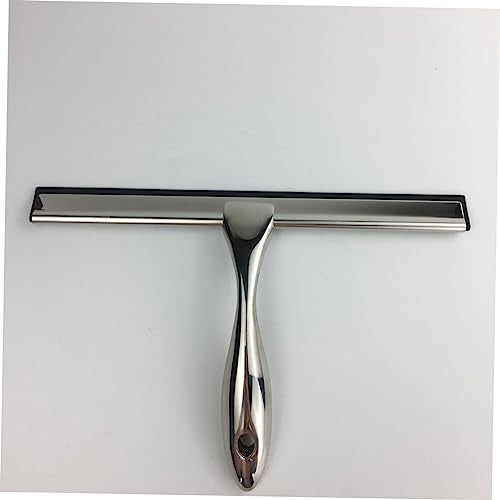 Stainless Steel Window Squeegee 12-Inch Glass Cleaning Tool Ergonomic Handle for Shower Bathroom and Home Use