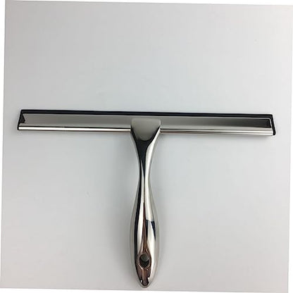 Stainless Steel Window Squeegee 12-Inch Glass Cleaning Tool Ergonomic Handle for Shower Bathroom and Home Use