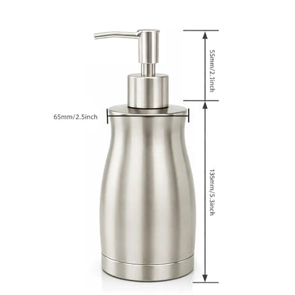 304 Stainless Steel Soap Dispenser Modern Rust-Proof Liquid Soap Pump Bottle for Kitchen or Bathroom Countertop Hand Dish Lotion Leak-Proof 13.5oz (Stainless Steel) - color: Stainless Steel
