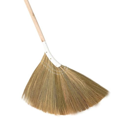 Natural Broom - Indoor Grass Broom - Long Handle Broomstick for House, Garage, Office, Lobby Room, Kitchen - color: Natural