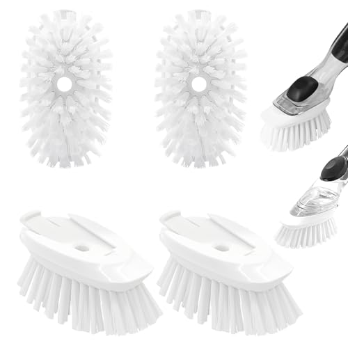 Dish Brush Refill, 4 Pack Dish Brush Replacement Head for OXO Dish Brush, Brush Dispenser Refill Fits Soap Dispensing Handle - size: 4 pack