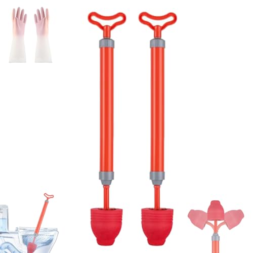 All-Purpose Toilet Unclogging Tool, 2026 High-Pressure Toilets Plunger Clog Remover, Home Sink Clog Remover Cleaning Tool, For Kitchen, Bathroom (2PCS) - color: 2PCS