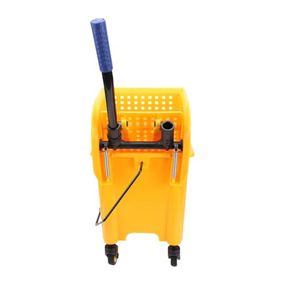 20l Commercial Mop Bucket, Heavy Duty Side Press Wringer High Strength Bucket, 360 Rotating Wheels with Handle, Ideal for Floor Cleaning in Restaurants, Offices &