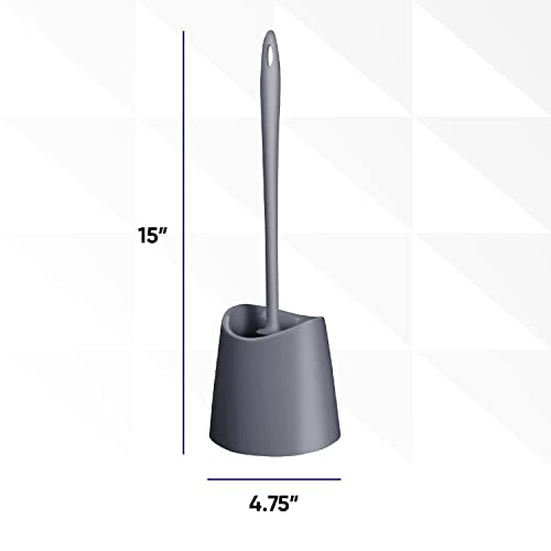 Modern Toilet Brush and Holder, Grey Toilet Bowl Scrub Brush with Storage Caddy, Bathroom Cleaner. by Superio - color: Gray, size: 1 Pack