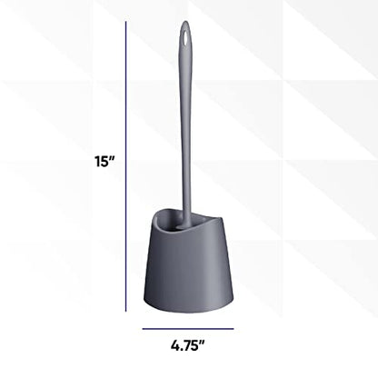 Modern Toilet Brush and Holder, Grey Toilet Bowl Scrub Brush with Storage Caddy, Bathroom Cleaner. by Superio - color: Gray, size: 1 Pack