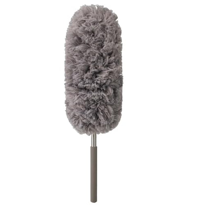 Microfiber Feather Duster Extendable Duster with 14"-33" Extra Stainless Steel Pole, Bendable Head & Long Handle Dusters for Cleaning Ceiling Fan,Ceiling, Blinds, Furniture & Cars Gray