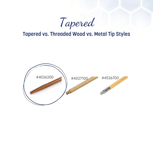 SPARTA Flo-Pac Tapered Mop Handle, Broom Handle with Wood Handle for Cleaning, 61.1 X 1.1 Inches, Tan, (Pack of 12)
