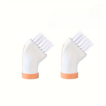 2pcs Hard-to-Reach Gap Brush, Wet and Dry Use, Can Be Attached to a Mineral Water Bottle, Multi-Scene & Multi-Functional Cleaning Brush for Home Use (2pcs Orange) - color: 2pcs Orange