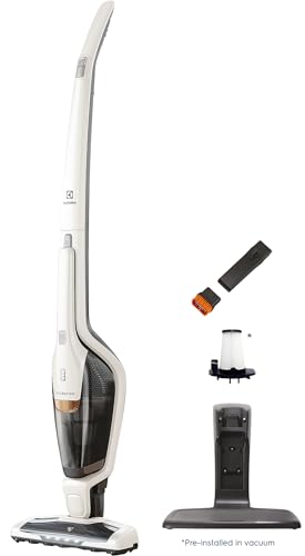 Electrolux Ergorapido Cordless 2-in-1 Vacuum Cleaner with High Suction Power and 180° EasySteer Mobility, 48-Minute Run Time, 2 Power Modes, Satin White - style: Standard