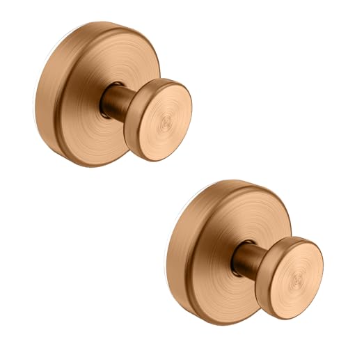 Bntuk Suction Cup Hooks for Shower, Removable Towel Hooks for Bathroom Window Glass Door Wall, Bath Robe Looafh Wreath Hook for Hanging - 2 Pack, Champagne Bronze - color: Champagne Bronze, size: 2 Pack