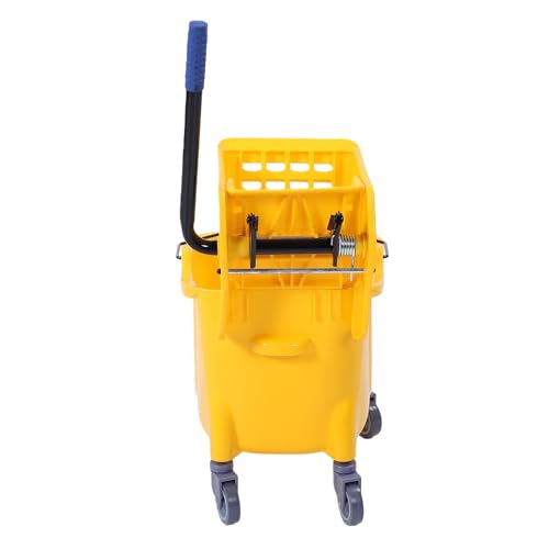 Zunate Commercial Mop Bucket with Side Press Wringer, 32L Heavy Duty Rolling Mop Bucket for Restaurant Office Industrial Floor Cleaning