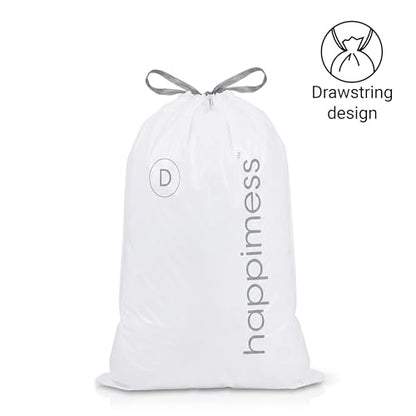 happimess 8 Gallon (30L) Drawstring Trash Bags, Slim, Unscented, White, Heavy Duty LDPE Liners for Kitchen and Household, Custom Fit 100 Count (5 Packs of 20 Liners) HPM3000D-W-5SET - size: 100 Count (Pack of 1)