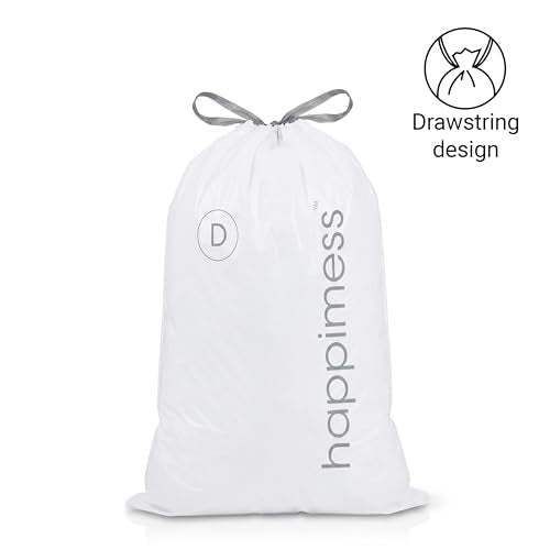 happimess 8 Gallon (30L) Drawstring Trash Bags, Slim, Unscented, White, Heavy Duty LDPE Liners for Kitchen and Household, Custom Fit 80 Count (4 Packs of 20 Liners) HPM3000D-W-4SET - size: 80 Count (Pack of 1)