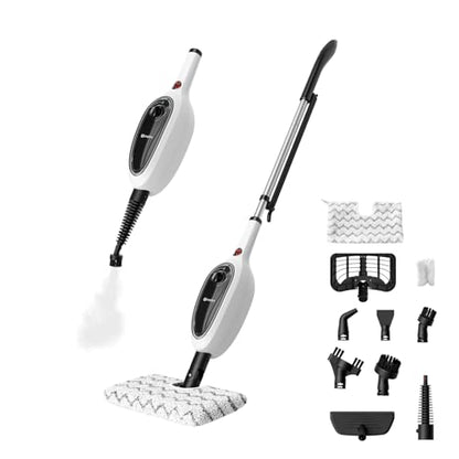 SIMPLUS Steam Mop, 8-in-1 Steam Cleaner, 17S Heat Up, Floor Steamer Double-Sided Flip Design, Suitable for Kitchen, Bathroom, Wood Floor, Tile, Windows, Clothes, Whole Home Cleaning