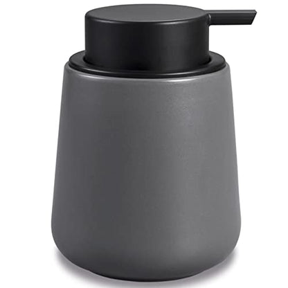 BosilunLife Grey Lotion Dispenser - Modern Ceramic Soap Dispenser Bathroom 12 oz Bottles Lotion Hand Pump Dispenser Black Pump Dish Liquid Dispenser for Kitchen Hand Wash Dispenser - color: Matte Grey