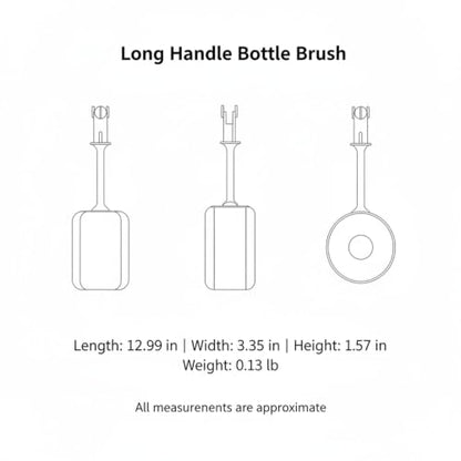 Long Handle Bottle Brush with Sponge Head, 13 Inch Cleaning Tool for Vacuum Flask and Narrow Neck Containers (1 PC) - color: Blue
