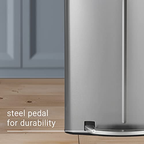 happimess HPM1005A Marco Rectangular 10.6-Gallon Double Bucket Trash Can with Soft-Close Lid, Stainless Steel, Fingerprint Resistant, Modern, Minimalistic for Home, Kitchen, Office, Bedroom, Bathroom - color: Stainless Steel