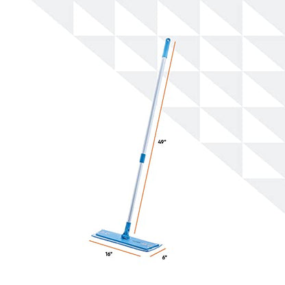 Superio Telescopic Miracle Mop with dusting and Mopping pad Refills, Kitchen, and Bath Cleaning, for Hardwood Floors, Ceramic Tiles, Linoleum - size: Mop + dusting and Mopping pad Refills