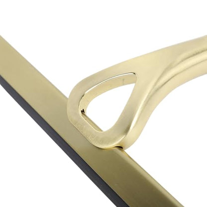 CHICIRIS 304 Stainless Steel Shower Squeegee, All Purpose Bathroom Cleaner Tool for Shower Glass Door Tile Wall Mirror Car, with Silicone Wiper and Suction Cup Hook (Gold) - size: Gold