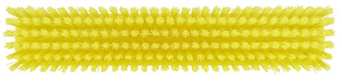 Vikan 31756 16" Heavy-Duty Push Broom, Soft/Stiff, Yellow - color: Yellow
